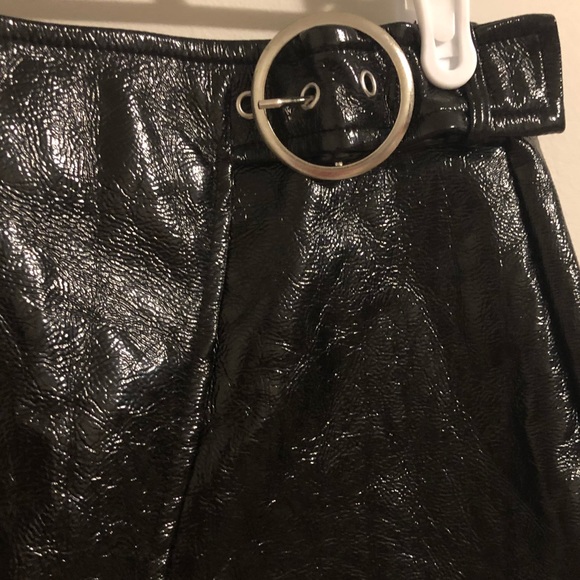 Forever 21 shiny black vinyl wrap mini skirt - Picture 6 of 11